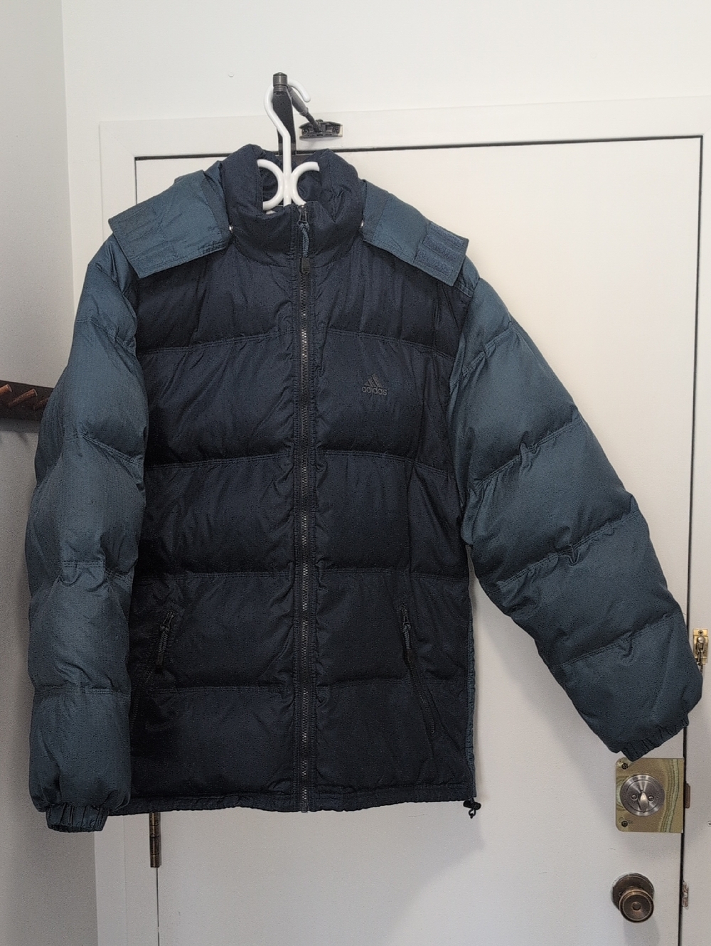 Adidas Men's Navy Feather Down Jacket